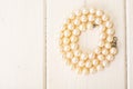 Natural pearl white beads Royalty Free Stock Photo