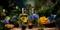 natural perfumes derived from botanical essences, highlighting the aromatic qualities and therapeutic benefits of