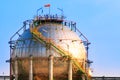 Natural petrochemical gas storage tank in heavy petroleum indust Royalty Free Stock Photo