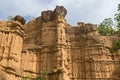 Natural phenomenon of eroded cliff, soil pillars, rock sculpture