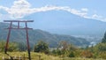 The natural photography in Japan mount Fuji mountain , small town and outdoor park