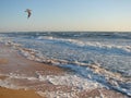 Natural picture of the rainbow colors of sunrise on the coast of the Azov Sea. Royalty Free Stock Photo