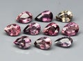 Natural pink sapphire gem on the background Royalty Free Stock Photo