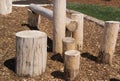 Natural playground climbing structure logs wooden