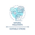 Natural pollutants concept icon