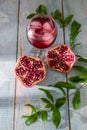 Natural Pomegranate Juice in Glass with ice Royalty Free Stock Photo