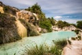 Natural pool in etruscan spa Bagno Vignone Royalty Free Stock Photo