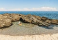 Natural pool in Pelion, near Plaka Beach, Greece Royalty Free Stock Photo