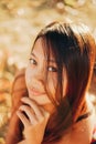 Natural portrait, Asian girl smiling. Native Asian beauty. Local Asian people