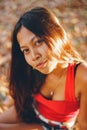 Natural portrait, Asian girl smiling. Native Asian beauty. Local Asian people Royalty Free Stock Photo