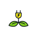 Natural power electric plug icon,Vector