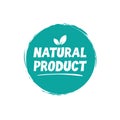 Natural product food label stamp vector on white background Royalty Free Stock Photo