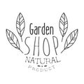 Natural Product Garden Shop Black And White Promo Sign Design Template With Calligraphic Text