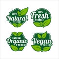 Natural product green premium logo collection Royalty Free Stock Photo