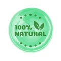 Natural Product Label. Made with a sticker label made from eco-friendly green natural ingredients. Vector illustration