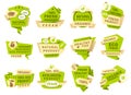 Natural product labels, patches vector templates set Royalty Free Stock Photo