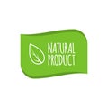 Natural product logo, badge. Organic sticker for products packaging. Vector illustration Royalty Free Stock Photo