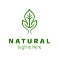 Natural product logo design. Template green leaf icon isolated. Eco organic symbol. Royalty Free Stock Photo