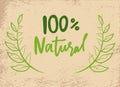 Natural Product, 100 Percent Guarantee, Lettering