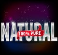 100% natural and pure silver label with thumbs up vector- eps10