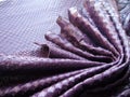 Natural python skin texture. Purple haberdashery snake skin. Royalty Free Stock Photo