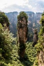 Natural quartz sandstone pillar Hallelujah Mountain, 1,080 m is located in the Zhangjiajie Wulingyuan National Park, China