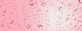 Natural rain drops fall on clear glass surface of rain storms with red background with light shining through, with concept of