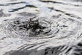 Natural rain waterdrop splashing with waves