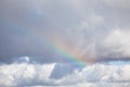 Natural rainbow in the cloudy sky