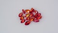 natural red padparadscha sapphire on the turning table