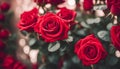 Natural red roses background, flowers wall Royalty Free Stock Photo