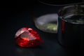 Natural red Sapphire gemstone, Jewel or gems on black