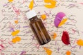 Natural Remedies, aromatherapy - brown bottle.