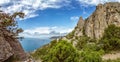 Natural reserve of mount Karaul-Oba, Crimea, city of Sudak, Black sea Royalty Free Stock Photo