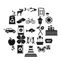 Natural resources icons set, simple style Royalty Free Stock Photo