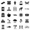 Natural resources icons set, simple style Royalty Free Stock Photo