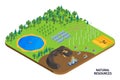 Natural Resources Isometric Composition Royalty Free Stock Photo