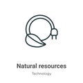 Natural resources outline vector icon. Thin line black natural resources icon, flat vector simple element illustration from Royalty Free Stock Photo