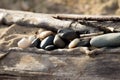 Natural river stones, natural still life.