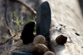 Natural river stones, natural still life.