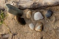 Natural river stones, natural still life.