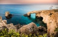 Natural rock arch in Ayia Napa on Cyprus island Royalty Free Stock Photo