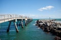 Natural rock breakwater and pier in Florida
