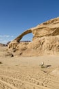 Natural rock bridge in Wadi Rum