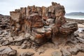 natural rock formation that appears to have been broken and reassembled, with pieces fitting together in random order Royalty Free Stock Photo