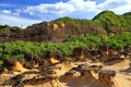 Natural Rock Formation At Yehliu Geopark, One Of Most Famous Wonders In Wanli, New Taipei City,