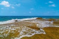 Natural Rock Pool formations Antalya Gazipasa Koru Beach. Royalty Free Stock Photo