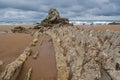 Natural rock sculpture on beach