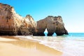 Natural rocks at Praia Tres Irmaos in Alvor Portugal