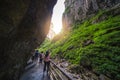 Natural rocky arch fissure in Wulong National Park